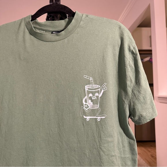 ASOS DESIGN Relaxed T-Shirt with Mikshake Back & Chest Print in Green - Picture 7 of 9